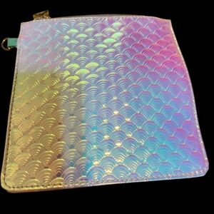 Holographic Iridescent Scallop  Pouch